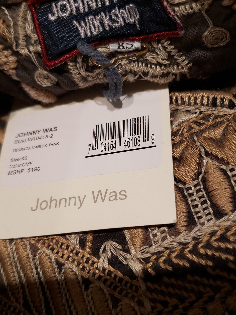 Johnny Was NEW Tank Top Tunic Women's XS≈S/M Embroidered Boho NWT - Picture 11 of 16